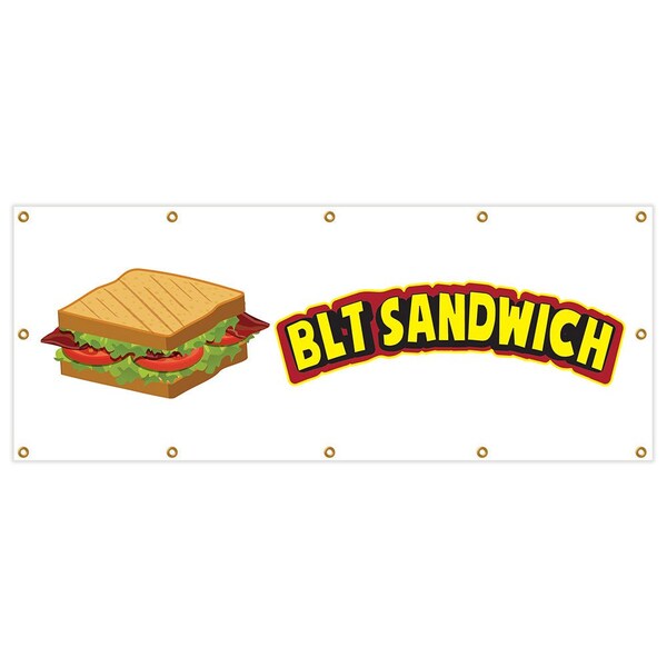 Signmission Blt Sandwich Banner Heavy Duty 13 Oz Vinyl with Grommets Single Sided B-120 Blt Sandwich - main